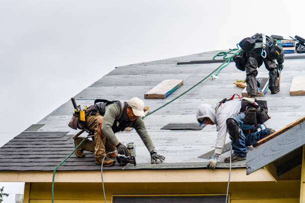 Professional Gutter Installation technician working in Bowerston, OH